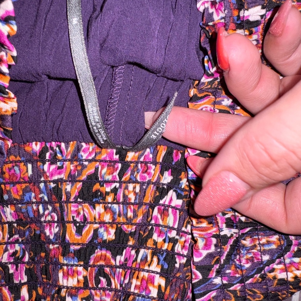Anthropologie Myla tiered purple paisley-print mini skirt M - Picture 5 of 5